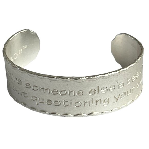 Rustic Cuff Inspirational quote Textured Stainless Cuff Bracelet NWOT - Picture 1 of 4